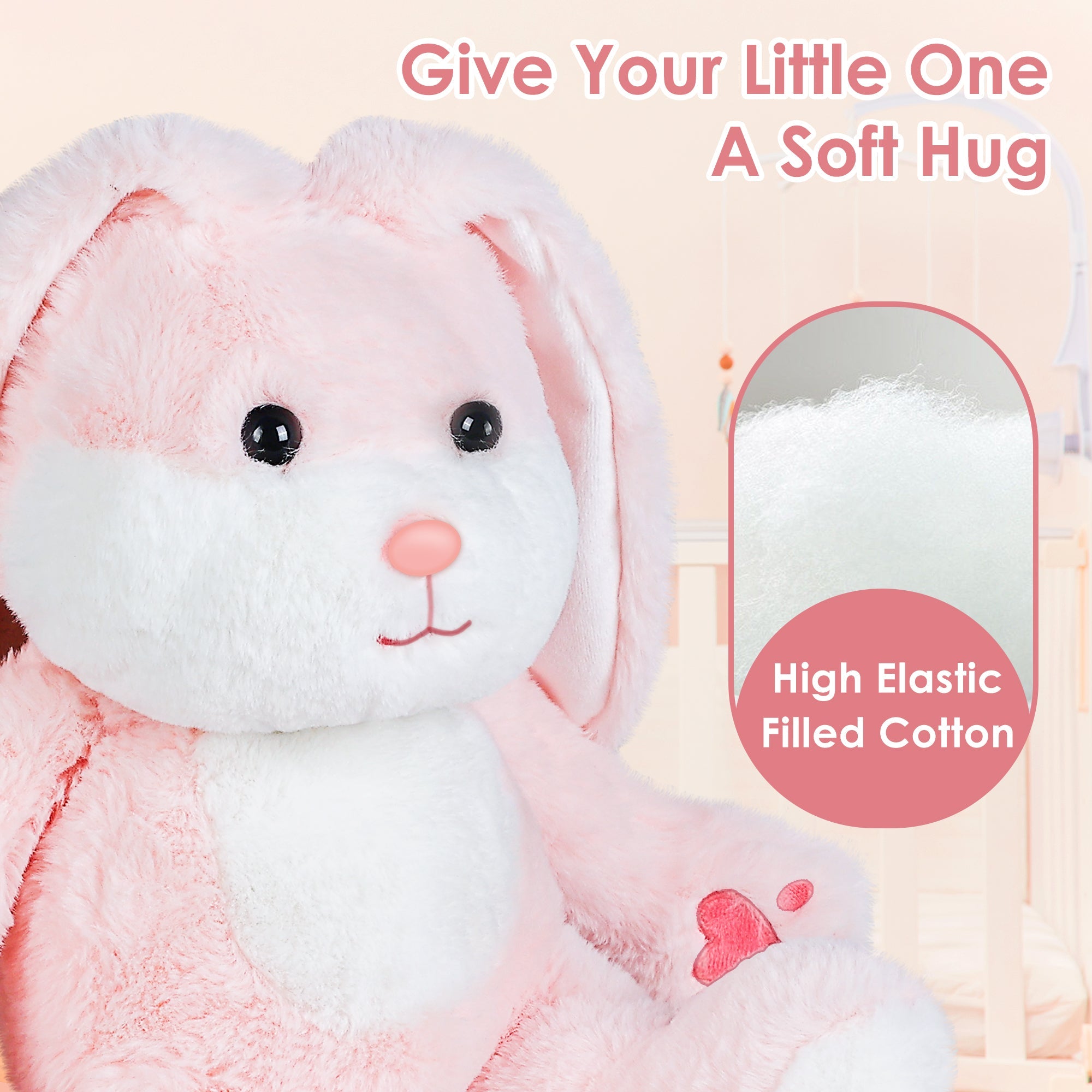 Baby Easter Bunny Stuffed Animals, 12 Soft Plush Rabbit Toy, Infant Hide Seek