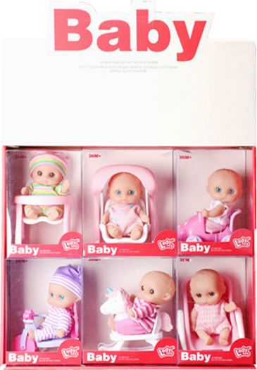 6 Medium Dolls With Furniture