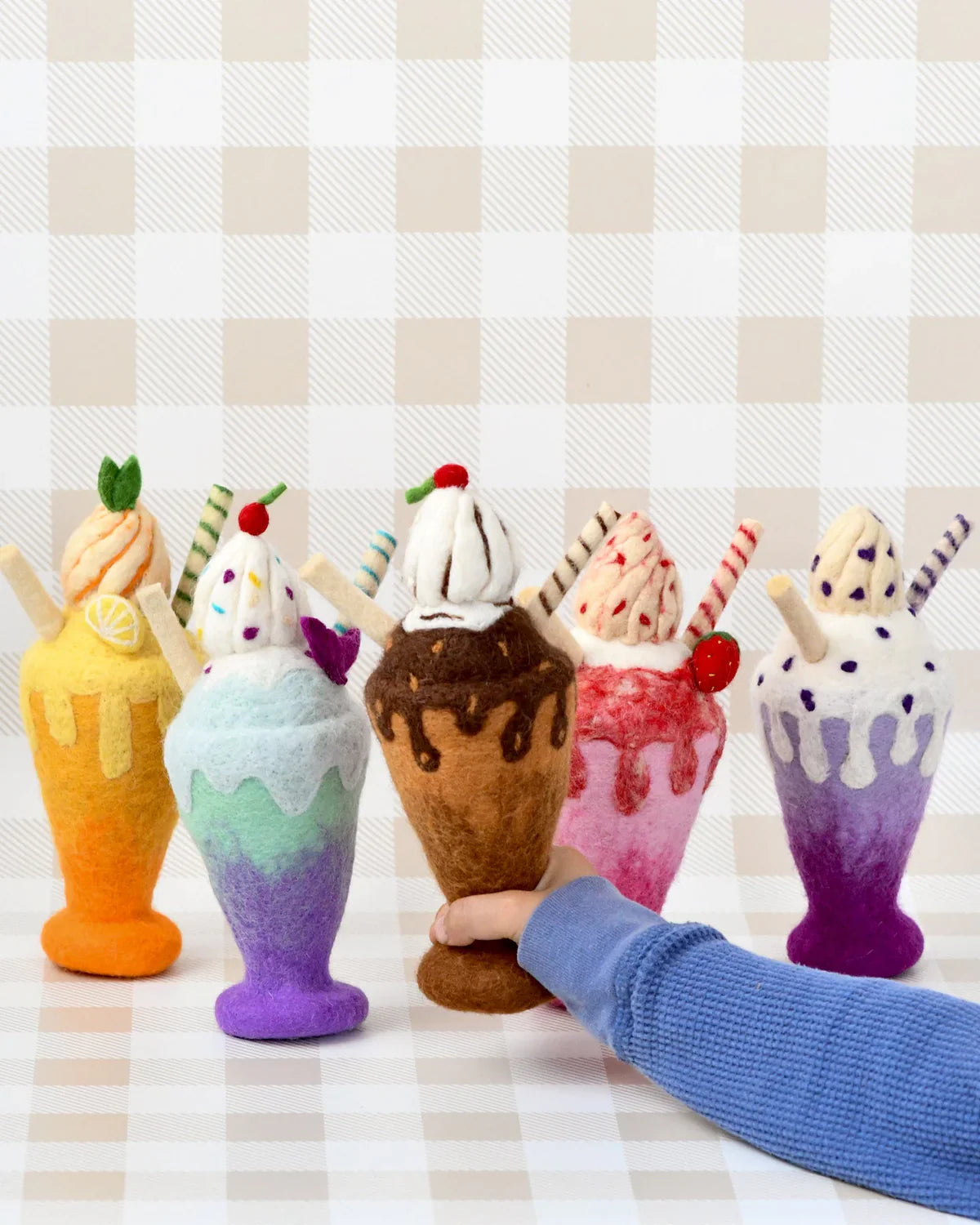 Pre-Order Felt Chocolate Milk Shake Play Food (Ships in mid-August)
