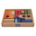 Wooden Rainbow Blocks with Storage Tray - 30 Pieces